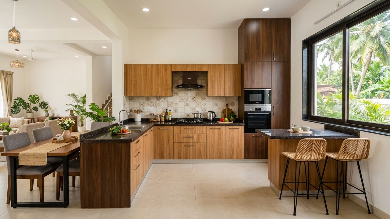 Humidity-resistant modular kitchen and dining interior designed by MoGhara in Sahadevkhunta, Balasore