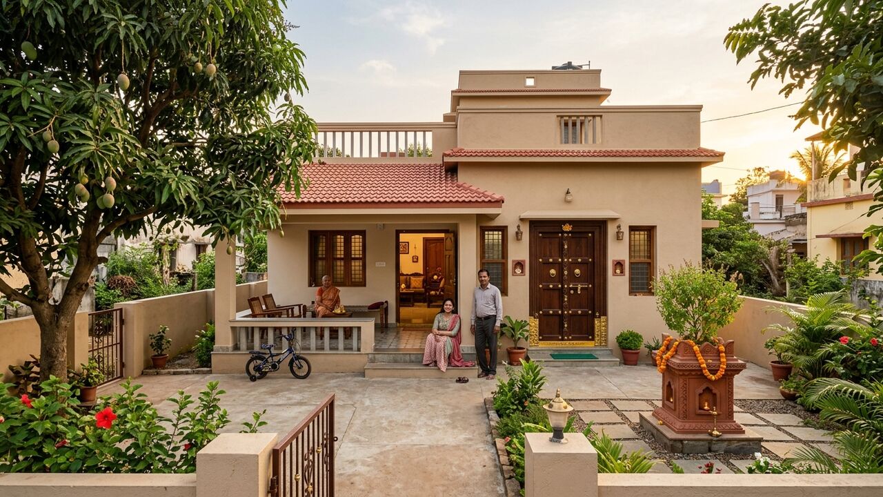 Newly constructed independent G+1 home with modern elevation designed and built by MoGhara near Jajpur Road, Odisha