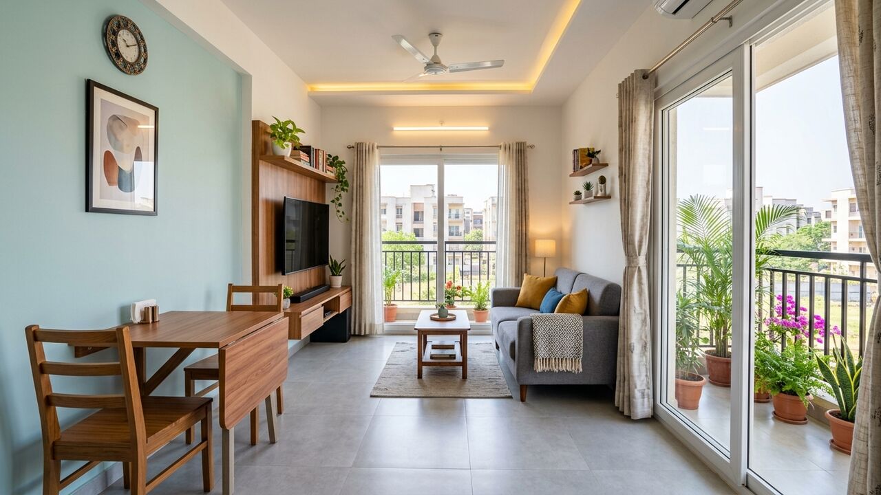 Contemporary duplex interior with open kitchen designed by MoGhara in Chhend Colony, Rourkela